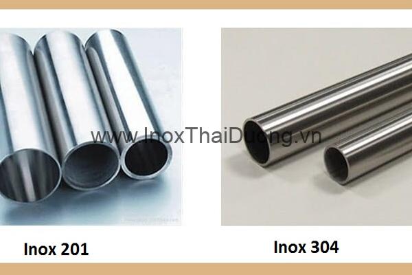 Bề ngoài của inox 201 và inox 304
