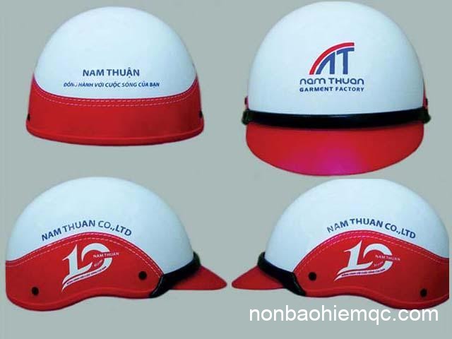 Mẫu nón bảo hiểm quảng cáo có bọc da