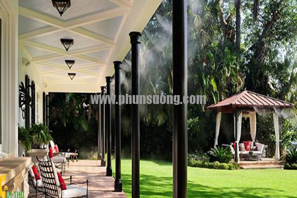 Hê thống phun sương Hawin được sử dụng để làm mát ngoài hiên
