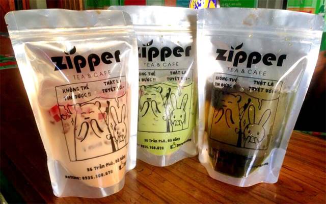 Túi zipper có thiết kế độc đáo với khóa miệng trên thân